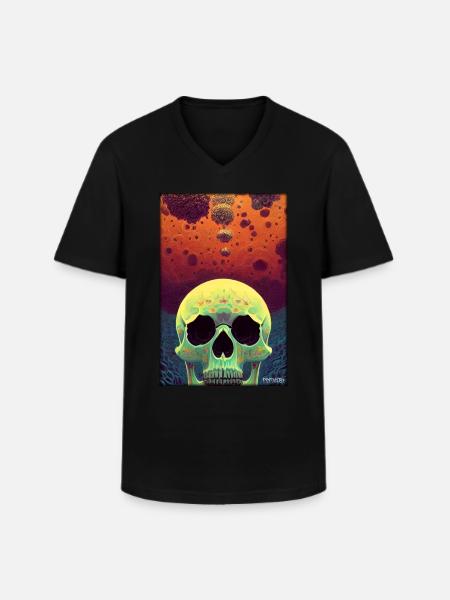Psy Goa Skull - Men's V-Neck T-Shirt - black