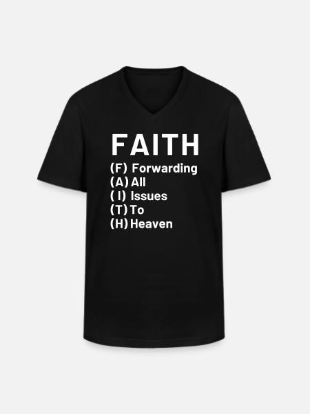 Foi, Christ (jésus) - T-shirt col V Homme - noir