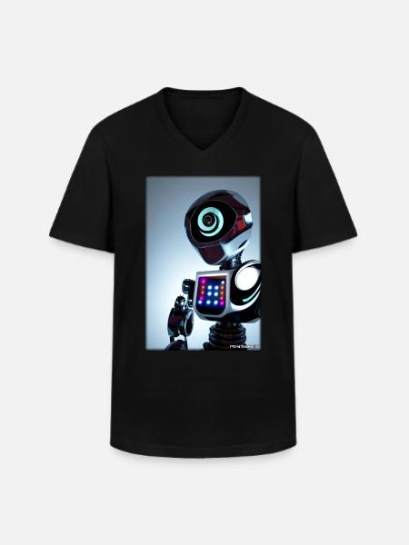Robot Future Technology Science Android - T-shirt col V Homme - noir