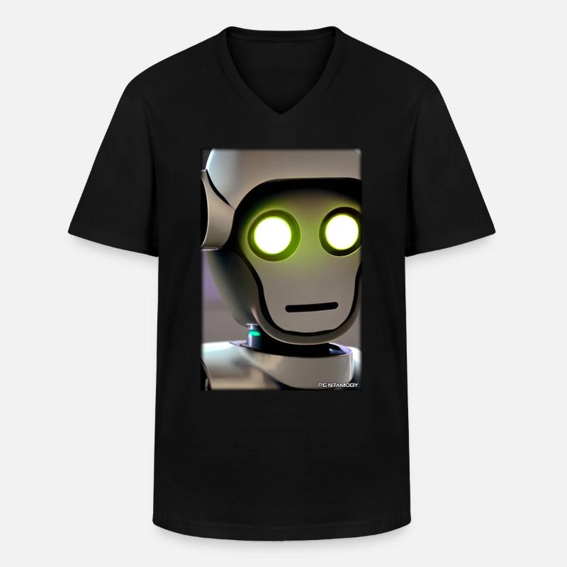 Robot Future Technology Science Android - Men's V-Neck T-Shirt - black