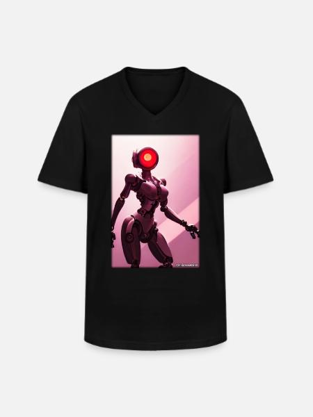 Robot Future Science Sci-Fi Machine - Men's V-Neck T-Shirt - black