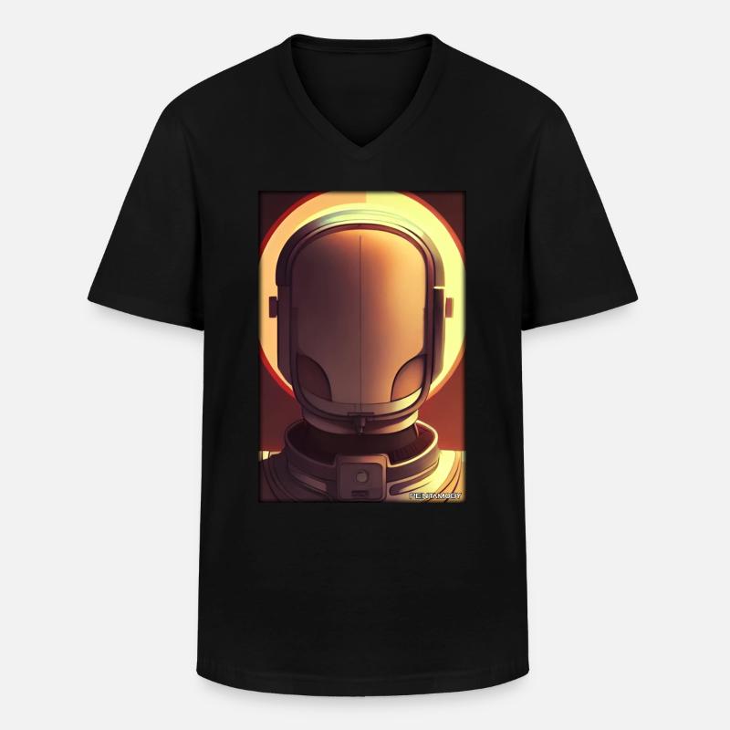 Robot Future Technology Science Android - Men's V-Neck T-Shirt - black