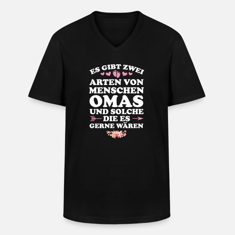 Oma Großmutter Großmütter Geschenk - Männer-T-Shirt mit V-Ausschnitt - Schwarz