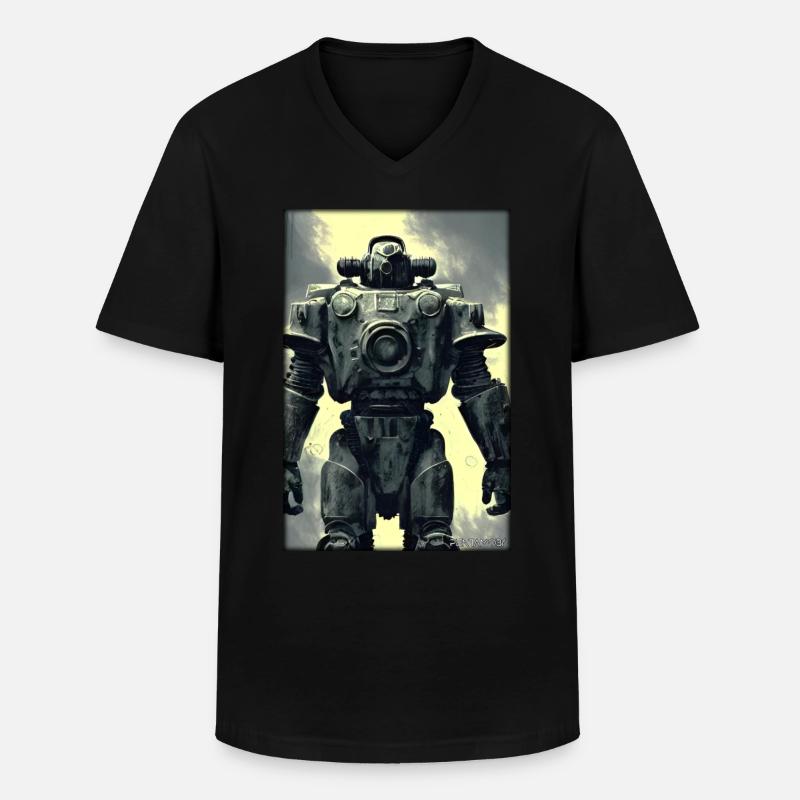 Kampfbot Roboter Supersoldat Maschine Krieger - Männer-T-Shirt mit V-Ausschnitt - Schwarz