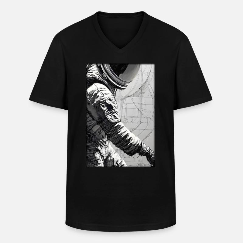 Astronaut Zukunft Sci-Fi Technik - Männer-T-Shirt mit V-Ausschnitt - Schwarz