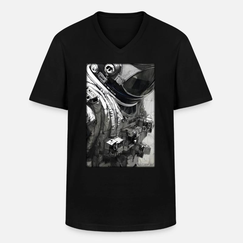 Astronaut Future Sci-Fi Technology - Men's V-Neck T-Shirt - black