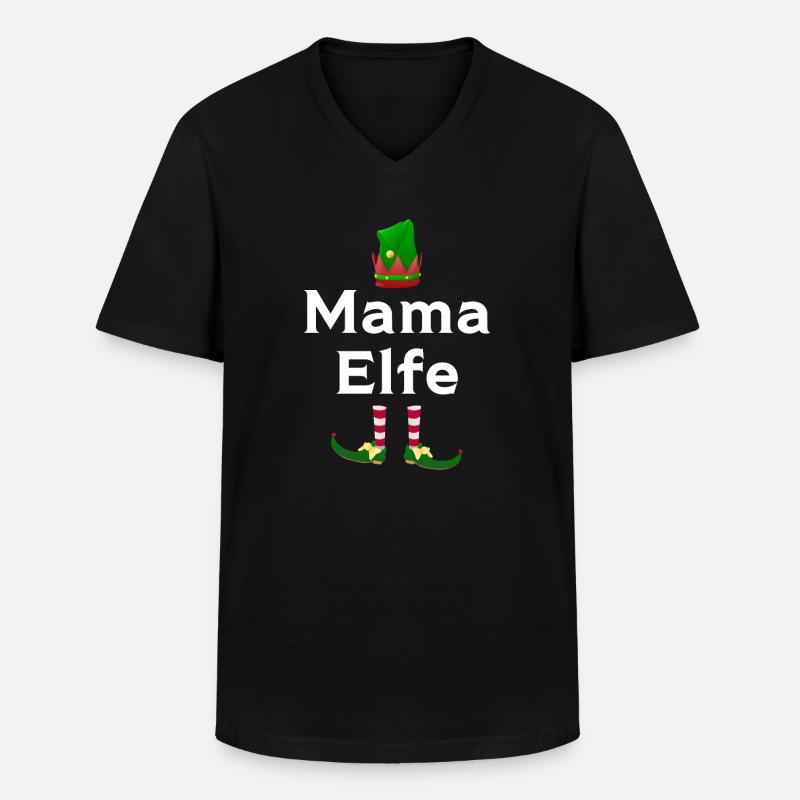 Mutter Elfe Mamas Geschenk - Männer-T-Shirt mit V-Ausschnitt - Schwarz