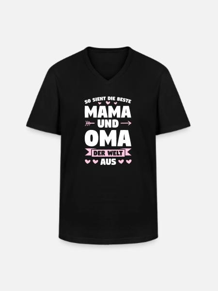 Mama Oma Mutter Geschenk - Männer-T-Shirt mit V-Ausschnitt - Schwarz