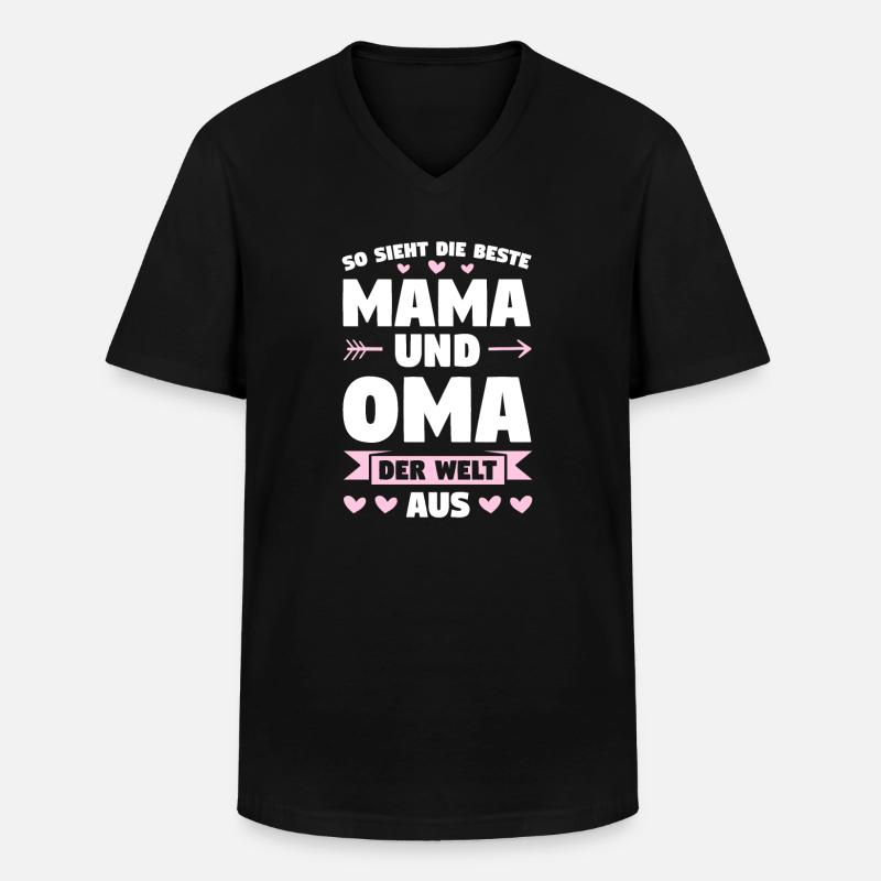 Mama Oma Mutter Geschenk - Männer-T-Shirt mit V-Ausschnitt - Schwarz