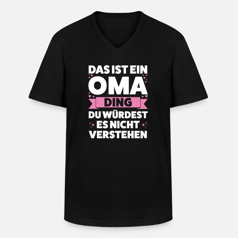 Oma Großmutter Großmütter Geschenk - Männer-T-Shirt mit V-Ausschnitt - Schwarz