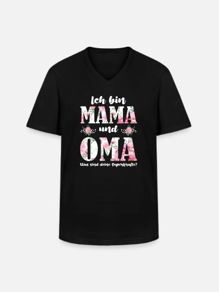 Mama Oma Mutter Geschenk - Männer-T-Shirt mit V-Ausschnitt - Schwarz