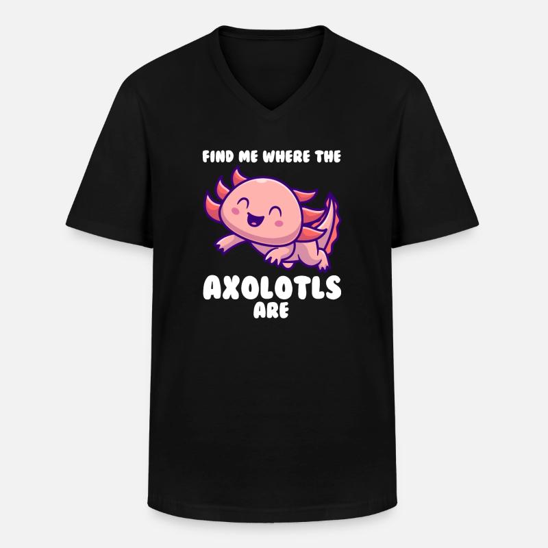 Axolotl Axolotl Tiergeschenk - Männer-T-Shirt mit V-Ausschnitt - Schwarz