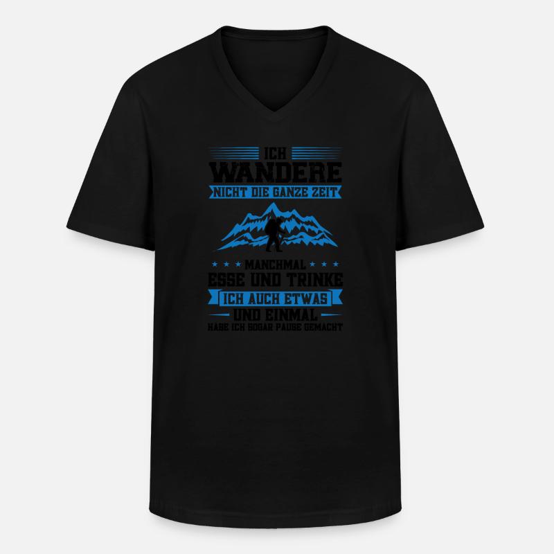 Wandern Berge Berg Geschenk - Männer-T-Shirt mit V-Ausschnitt - Schwarz
