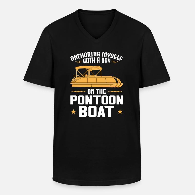 Ponton Pontonierboot Geschenk - Männer-T-Shirt mit V-Ausschnitt - Schwarz