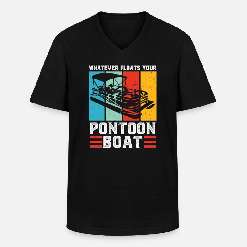 Ponton Pontonierboot Geschenk - Männer-T-Shirt mit V-Ausschnitt - Schwarz