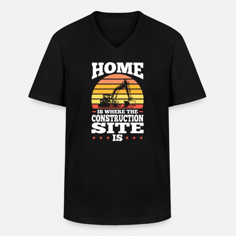Baustelle Bauherr Geschenk - Männer-T-Shirt mit V-Ausschnitt - Schwarz