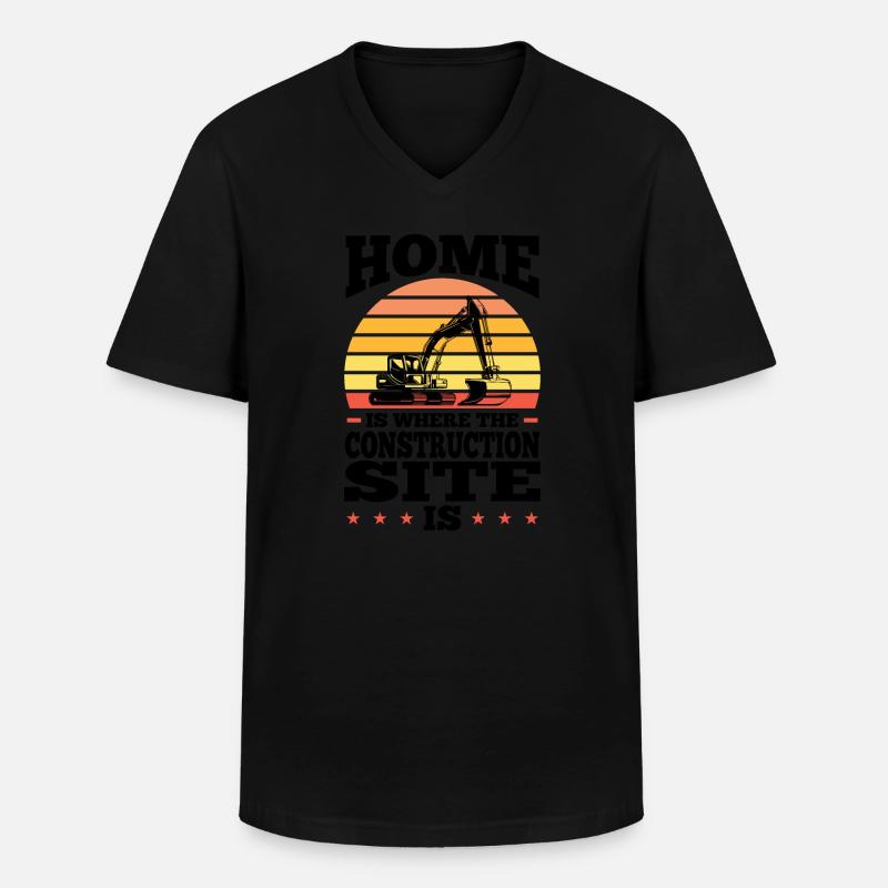 Baustelle Bauherr Geschenk - Männer-T-Shirt mit V-Ausschnitt - Schwarz