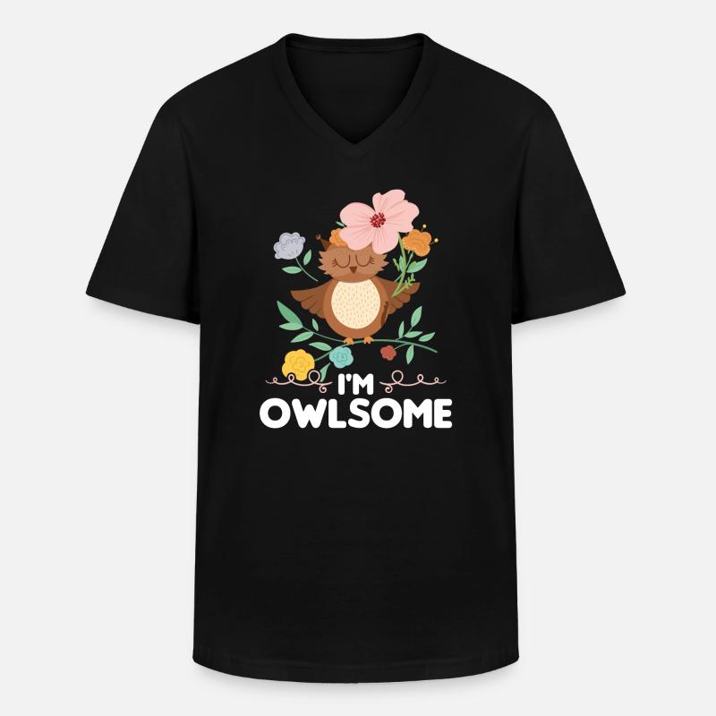 Eule Vogel Eulen Liebhaber Geschenk - Männer-T-Shirt mit V-Ausschnitt - Schwarz