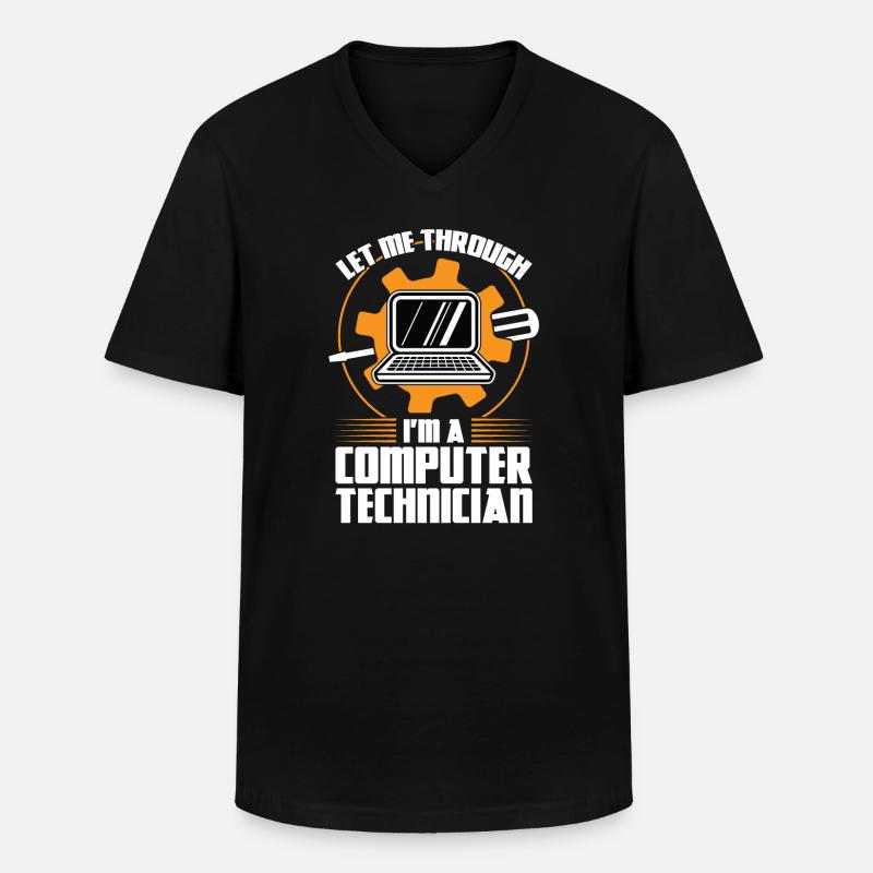 Technischer Support Computertechniker Technischer - Männer-T-Shirt mit V-Ausschnitt - Schwarz