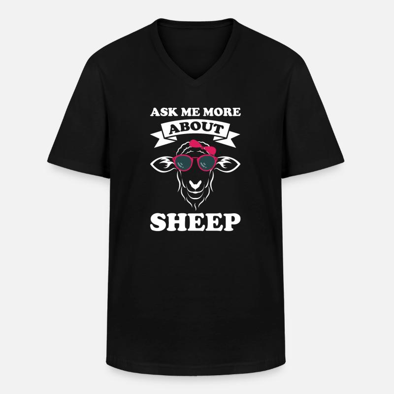 Schafe Schafhalter Geschenk - Männer-T-Shirt mit V-Ausschnitt - Schwarz