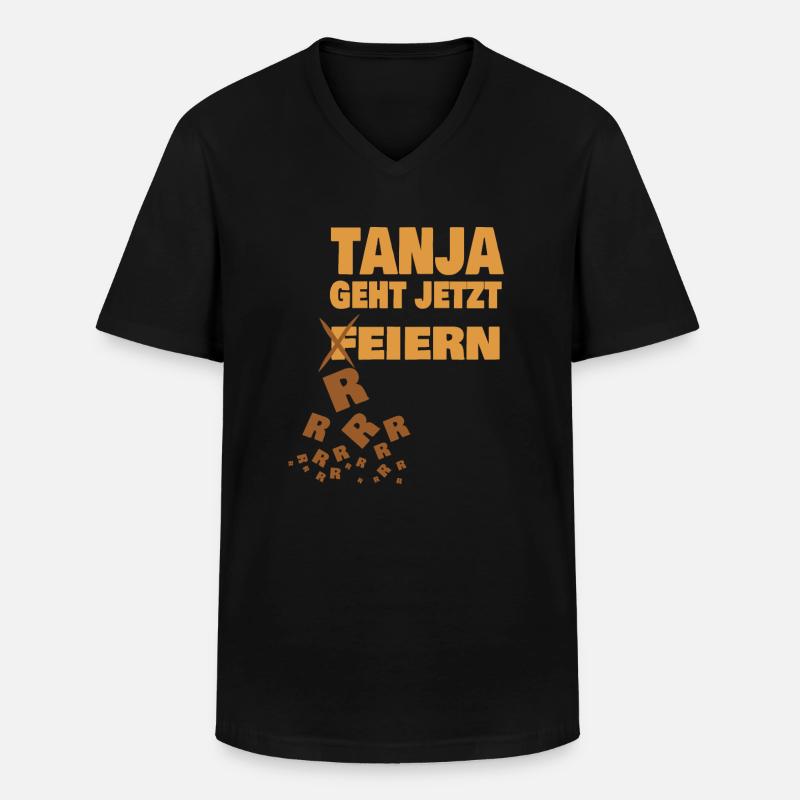 Kotzen tanja - Männer-T-Shirt mit V-Ausschnitt - Schwarz