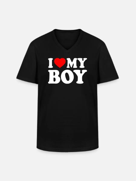 I love my boy - Men's V-Neck T-Shirt - black