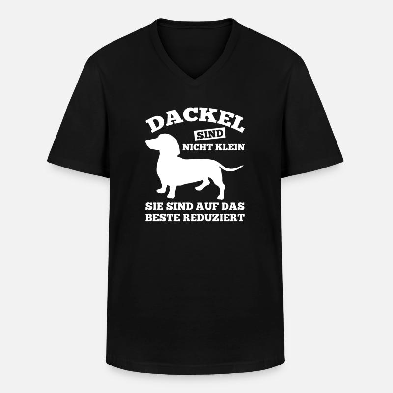 Dackel Hund Dachshund Geschenk - Männer-T-Shirt mit V-Ausschnitt - Schwarz