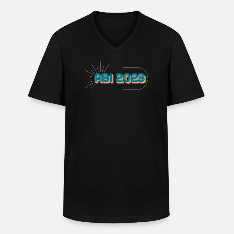 ABI 2023 - Männer-T-Shirt mit V-Ausschnitt - Schwarz
