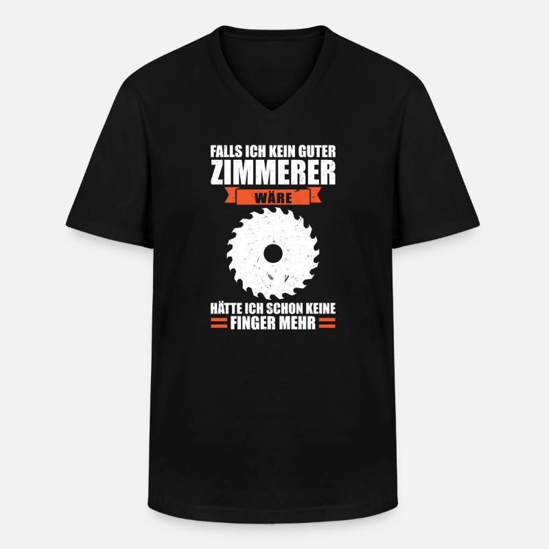 Zimmermann Beruf Zimmerer Geschenk - Männer-T-Shirt mit V-Ausschnitt - Schwarz