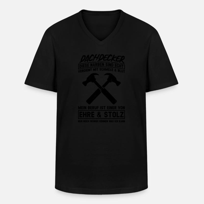 Dachdecker Beruf Dachdeckerei Geschenk - Männer-T-Shirt mit V-Ausschnitt - Schwarz