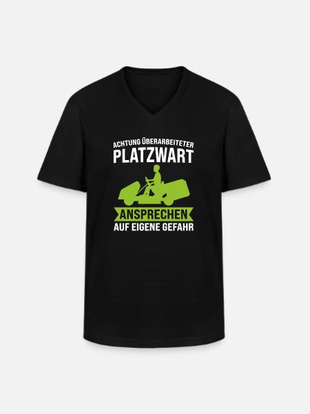Platzwart Beruf Rasenflüsterer Geschenk - Männer-T-Shirt mit V-Ausschnitt - Schwarz
