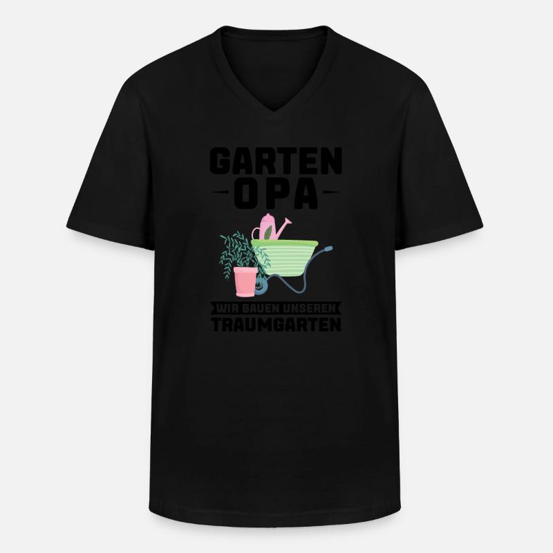 Garten Opa Großvater Geschenk - Männer-T-Shirt mit V-Ausschnitt - Schwarz