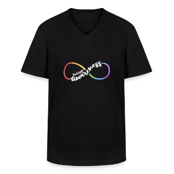 Autism Awareness Autistic Acceptance Rainbow - Men's V-Neck T-Shirt - black - Front - AI Model Male 178 dark (178cm)