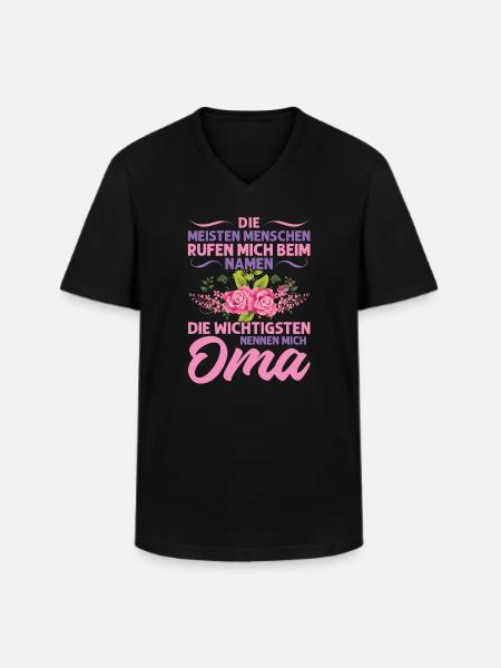 Grossmutter Oma Omas Geschenk - Männer-T-Shirt mit V-Ausschnitt - Schwarz