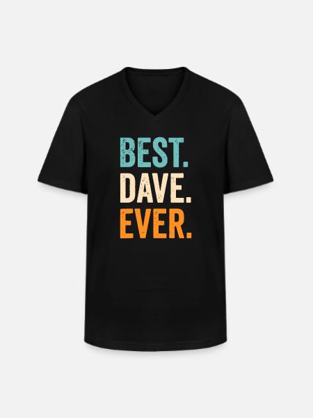 Beste Dave ooit Voornaam Dave - Klassiek mannen T-shirt met V-hals - zwart