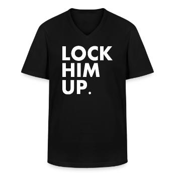 Lock him up - Men's V-Neck T-Shirt - black - Front - AI Model Male 178 dark (178cm)
