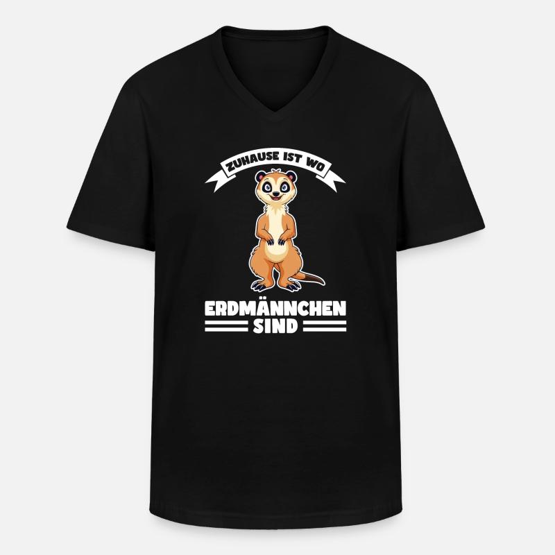 Tiere Erdmännchen Erdmännchene Geschenk - Männer-T-Shirt mit V-Ausschnitt - Schwarz