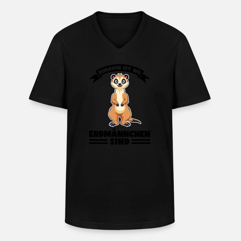 Tiere Erdmännchen Erdmännchene Geschenk - Männer-T-Shirt mit V-Ausschnitt - Schwarz