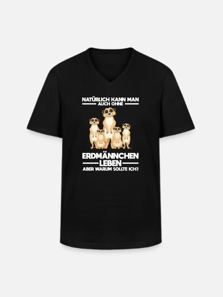 Tiere Erdmännchen Erdmännchene Geschenk - Männer-T-Shirt mit V-Ausschnitt - Schwarz