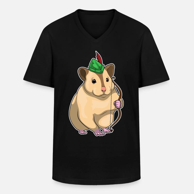 Hamster Archer Bow - T-shirt col V Homme - noir
