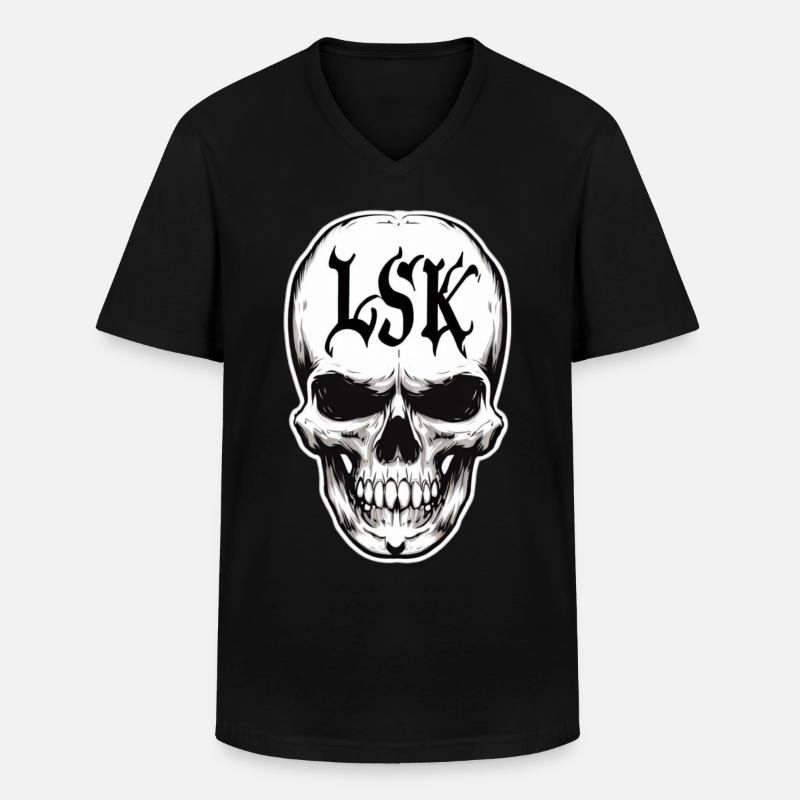 Toten kopf - Männer-T-Shirt mit V-Ausschnitt - Schwarz