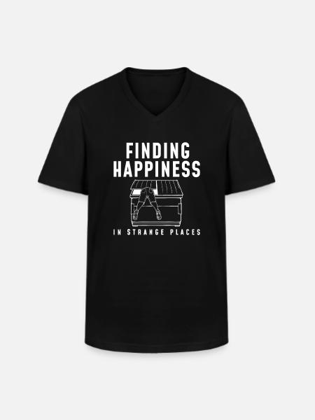 Happiness Funny Dumpster Diving - Men's V-Neck T-Shirt - black