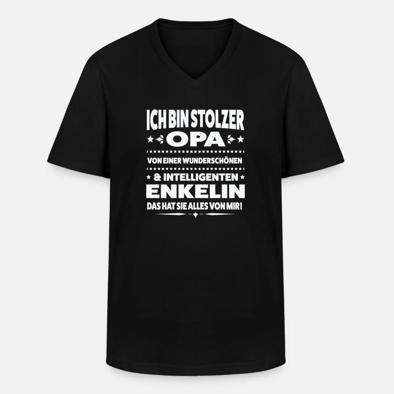 Opa Enkelin Großvater Geschenk - Männer-T-Shirt mit V-Ausschnitt - Schwarz