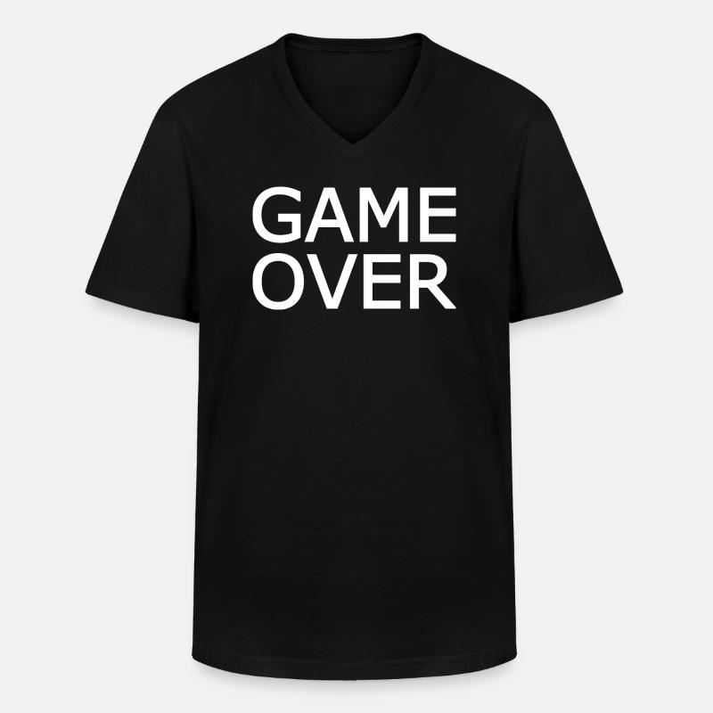 Game over - Männer-T-Shirt mit V-Ausschnitt - Schwarz