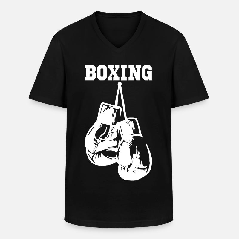 Weiße Boxhandschuhe - Männer-T-Shirt mit V-Ausschnitt - Schwarz