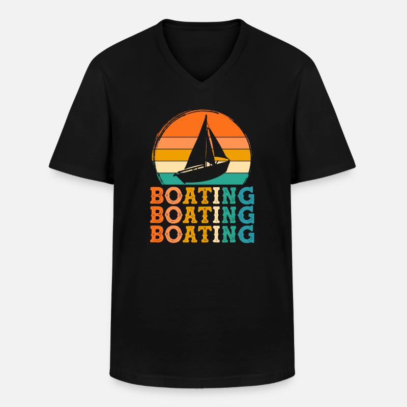 Boote Retro-Design Boote Geschenk - Männer-T-Shirt mit V-Ausschnitt - Schwarz