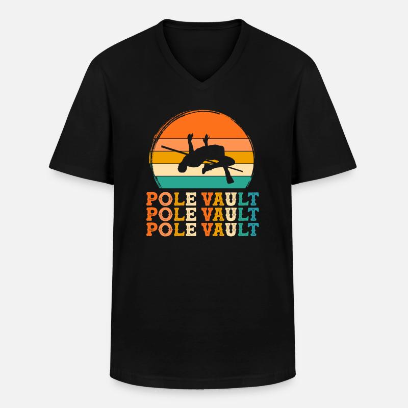Stabhochsprung Retro-Design Stabhochsprung Geschen - Männer-T-Shirt mit V-Ausschnitt - Schwarz