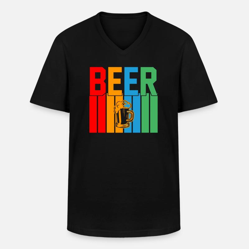 Bier Retro-Design Bier Geschenk - Männer-T-Shirt mit V-Ausschnitt - Schwarz