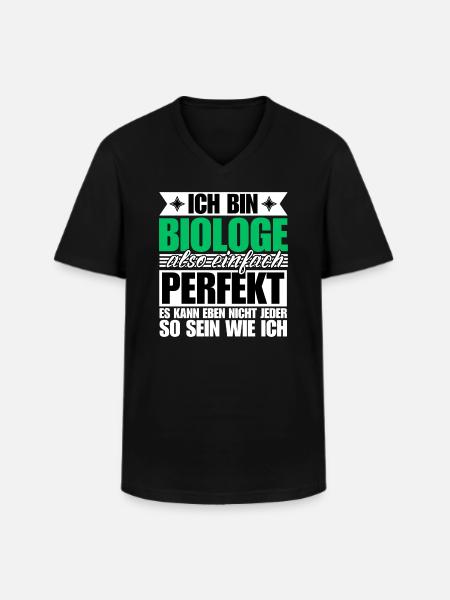 Perfekter Biologe - Männer-T-Shirt mit V-Ausschnitt - Schwarz