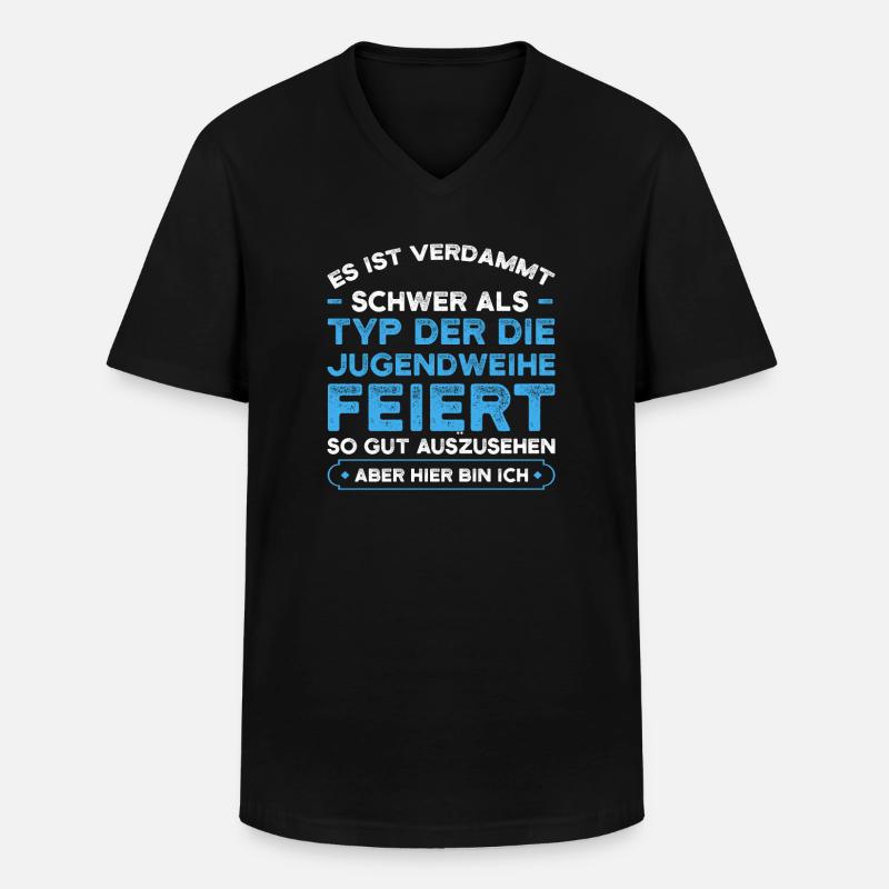 Jugendweihe Jugend Jugendliche Geschenk - Männer-T-Shirt mit V-Ausschnitt - Schwarz